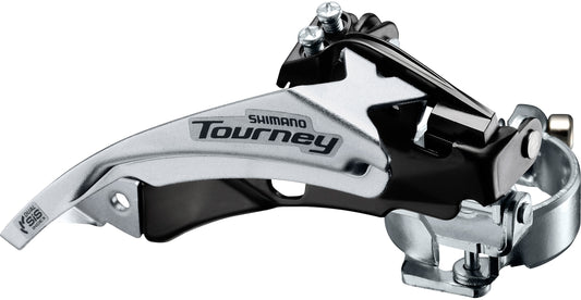 Shimano FD-TY500 hybrid front derailleur, top swing, dual-pull and multi fit for 42T