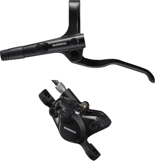 Shimano BR-MT200 / BL-MT200 bled brake lever/post mount calliper, black, Rear, Left