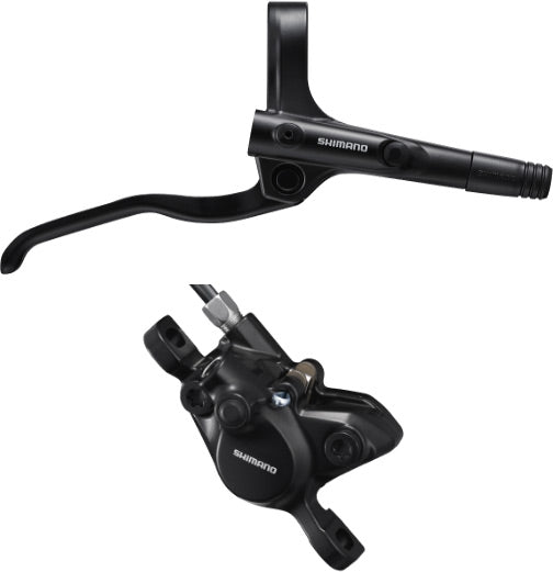 Shimano BR-MT200 / BL-MT200 bled brake lever/post mount calliper, black, front right